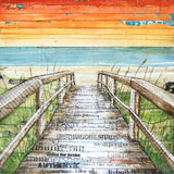 The Approach - Beach Path - Mixed Media Collage - Danny Phillips Fine Art Print