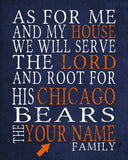 Chicago Bears football Personalized "As for Me" Art Print