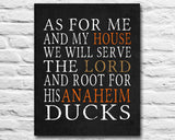 Anaheim Ducks hockey Personalized "As for Me" Art Print