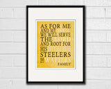 Pittsburgh Steelers Personalized "As for Me" Art Print
