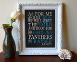 Carolina Panthers Personalized "As for Me" Art Print