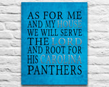 Carolina Panthers Personalized "As for Me" Art Print