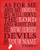 New Jersey Devils Personalized "As for Me" Art Print