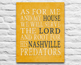 Nashville Predators Personalized "As for Me" Art Print