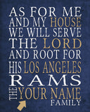 Los Angeles Rams Personalized "As for Me" Art Print