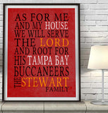 Tampa Bay Buccaneers Personalized "As for Me" Art Print