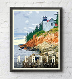 Acadia National Park Maine Art Print, Adventure Wall Art Decor Poster