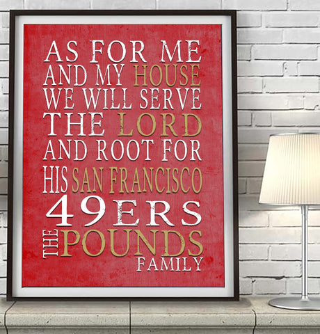 San Francisco 49ers Personalized "As for Me" Art Print