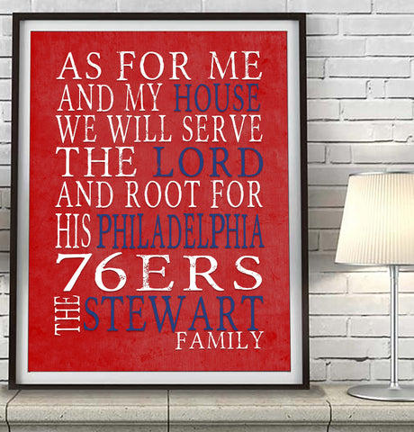 Philadelphia 76ers Personalized "As for Me" Art Print