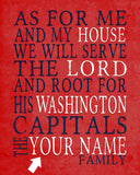 Washington Capitals Personalized "As for Me" Art Print