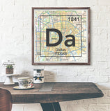 Dallas Texas Da- Vintage Periodic Map ART PRINT