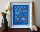 New York Knicks Personalized "As for Me" Art Prin