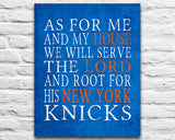 New York Knicks Personalized "As for Me" Art Prin