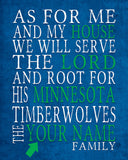 Minnesota Timberwolves Personalized "As for Me" Art Print