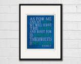 Minnesota Timberwolves Personalized "As for Me" Art Print