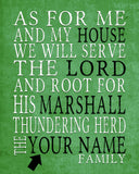 Marshall Thundering Herd Personalized "As for Me" Art Print