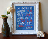 New York Rangers Personalized "As for Me" Art Print