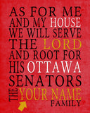 Ottawa Senators Personalized "As for Me" Art Print