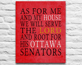 Ottawa Senators Personalized "As for Me" Art Print