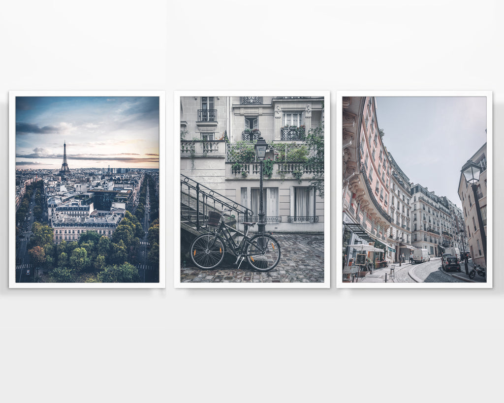 Vintage Paris France Photography Prints, Set of 3, Home and Wall Decor