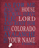 Colorado Avalanche hockey Personalized "As for Me" Art Print