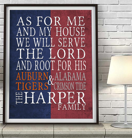 2 Teams Customized Art Print- "As for Me" Parody, House Divided