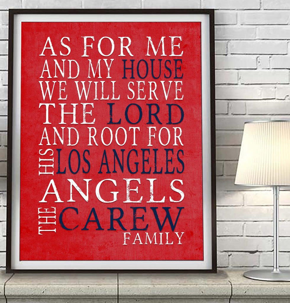 Los Angeles Angels Personalized "As for Me" Art Print