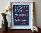 Arizona Wildcats Personalized "As for Me" Art Print