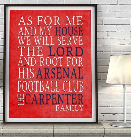 Arsenal FC football club Personalized "As for Me" Art Print
