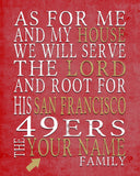 San Francisco 49ers Personalized "As for Me" Art Print