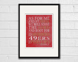 San Francisco 49ers Personalized "As for Me" Art Print
