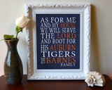 Auburn University Tigers personalized  "As for Me" Art Print