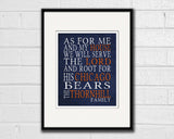 Chicago Bears football Personalized "As for Me" Art Print