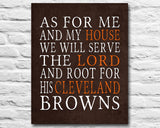 Cleveland Browns football Personalized "As for Me" Art Print