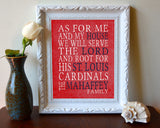 St. Louis Cardinals Personalized "As for Me" Art Print