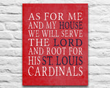 St. Louis Cardinals Personalized "As for Me" Art Print