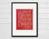 Kansas City Chiefs Personalized "As for Me" Art Print