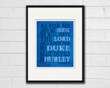Duke Blue Devils inspired personalized "As for Me" Art Print