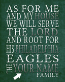 Philadelphia Eagles Personalized "As for Me" Art Print