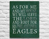 Philadelphia Eagles Personalized "As for Me" Art Print