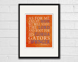 Florida Gators UF personalized "As for Me" Art Print