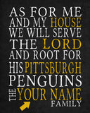 Pittsburgh Penguins Personalized "As for Me" Art Print