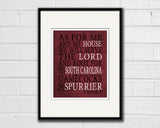 South Carolina Gamecocks Personalized "As for Me" Art Print