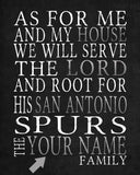 San Antonio Spurs Personalized "As for Me" Art Print