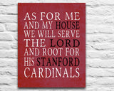 Stanford Cardinals personalized "As for Me" Art Print