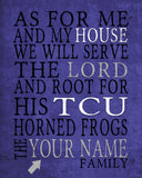 TCU Horned Frogs Personalized "As for Me" Art Print