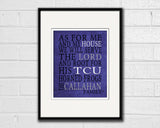 TCU Horned Frogs Personalized "As for Me" Art Print