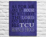 TCU Horned Frogs Personalized "As for Me" Art Print