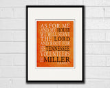 Tennessee Volunteers Personalized "As for Me" Art Print