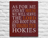 Virginia Tech Hokies Personalized "As for Me" Art Print
